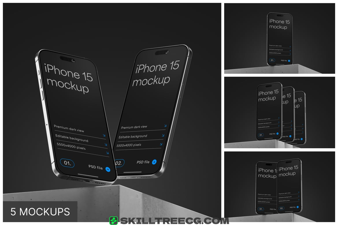 iPhone 15 Pro Mockup Set（786465）-技能树
